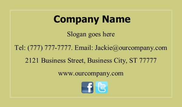 Business Card #22 Back